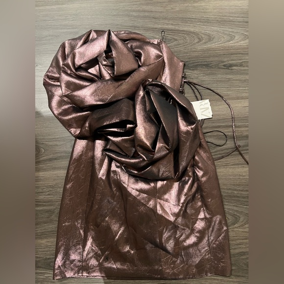 NWT ZARA Voluminous Flower Dress Perfect For New Year Party - Picture 6 of 11